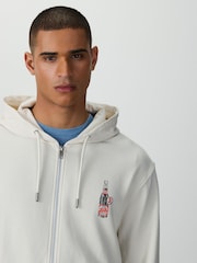 Ecru White Pepsi Graphic Zip Through Hoodie - Image 4 of 9