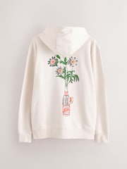 Ecru White Pepsi Graphic Zip Through Hoodie - Image 7 of 9