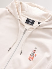 Ecru White Pepsi Graphic Zip Through Hoodie - Image 8 of 9