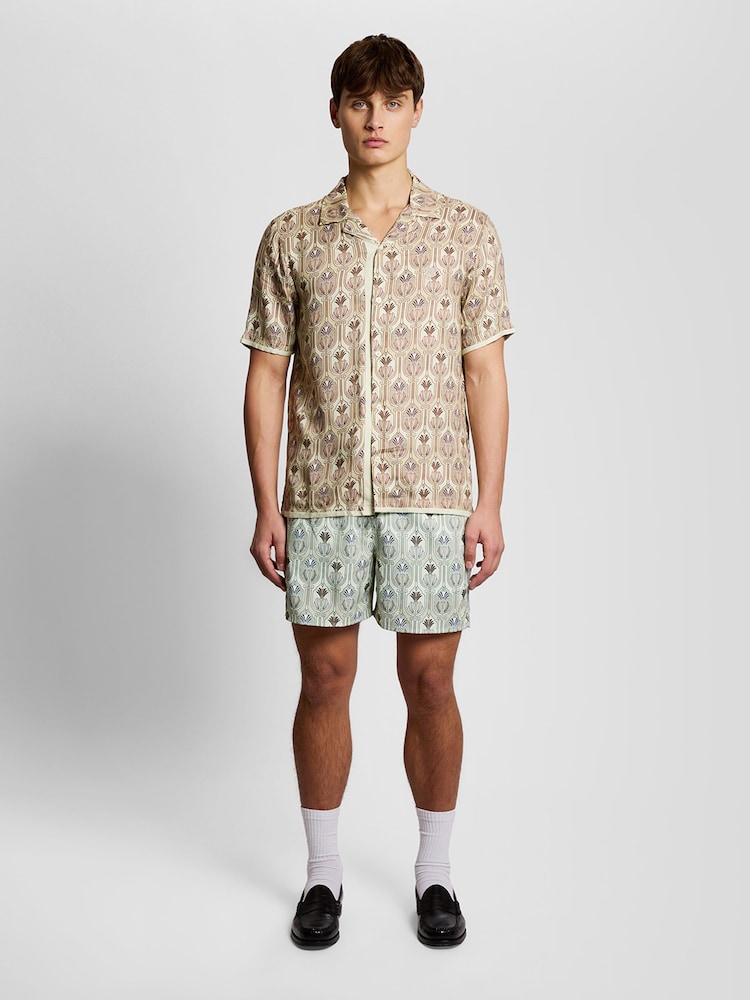 Lyle & Scott Green Botanical Swimshort - Image 1 of 6