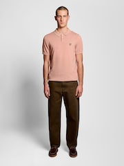 Lyle & Scott Pink Cotton Short Sleeve Knitted Polo Shirt - Image 2 of 6