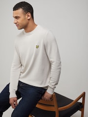 Pulover din bumbac Tricou la baza gâtului Lyle &Scott - Imaginea 3 din 4