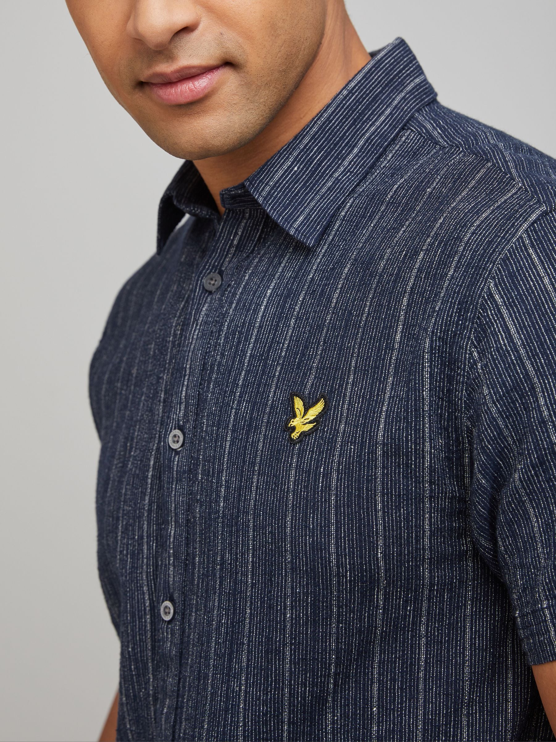 Buy Lyle & Scott Blue Short Sleeve Ticking Stripe Shirt from Next