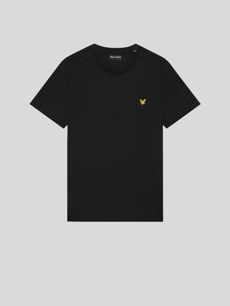 أسود - تيشرت بتفصيل شريط بارز من Lyle & Scott - Image 1 of 1