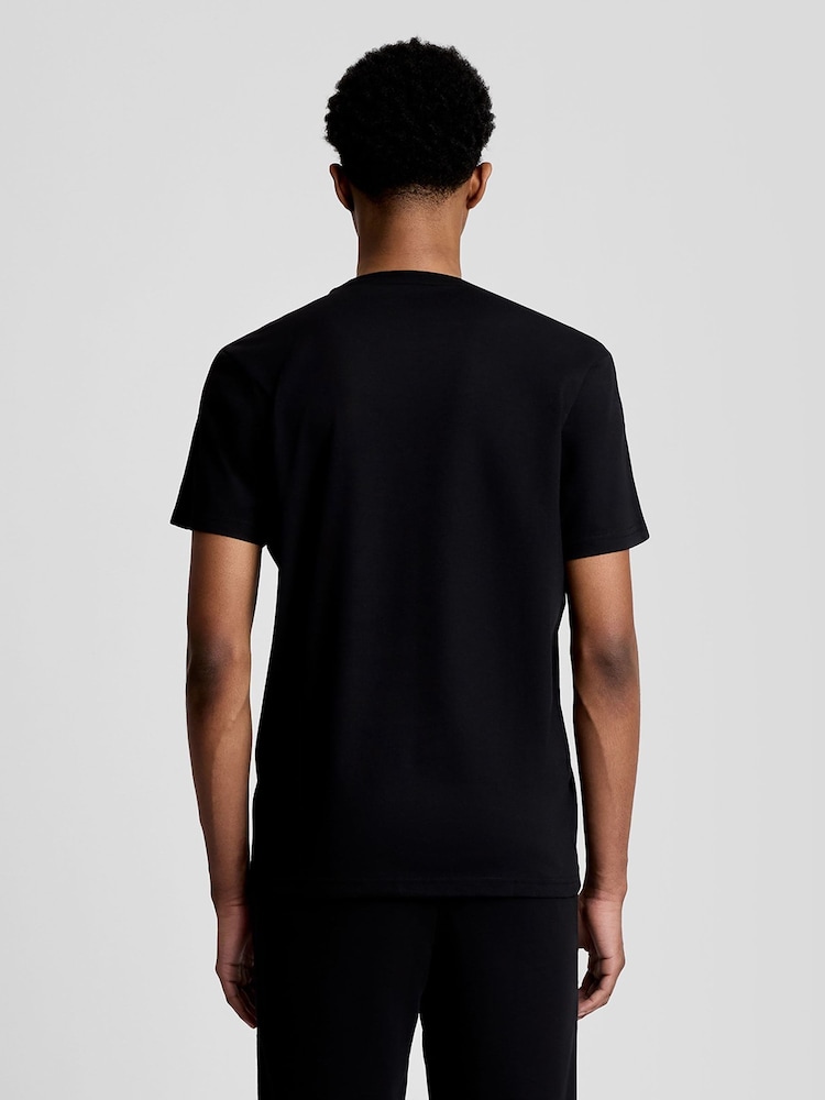 Lyle & Scott Black Embossed Tape T-Shirt - Image 2 of 5 Lyle & Scott Black Embossed Tape T-Shirt - Image 2 of 5
