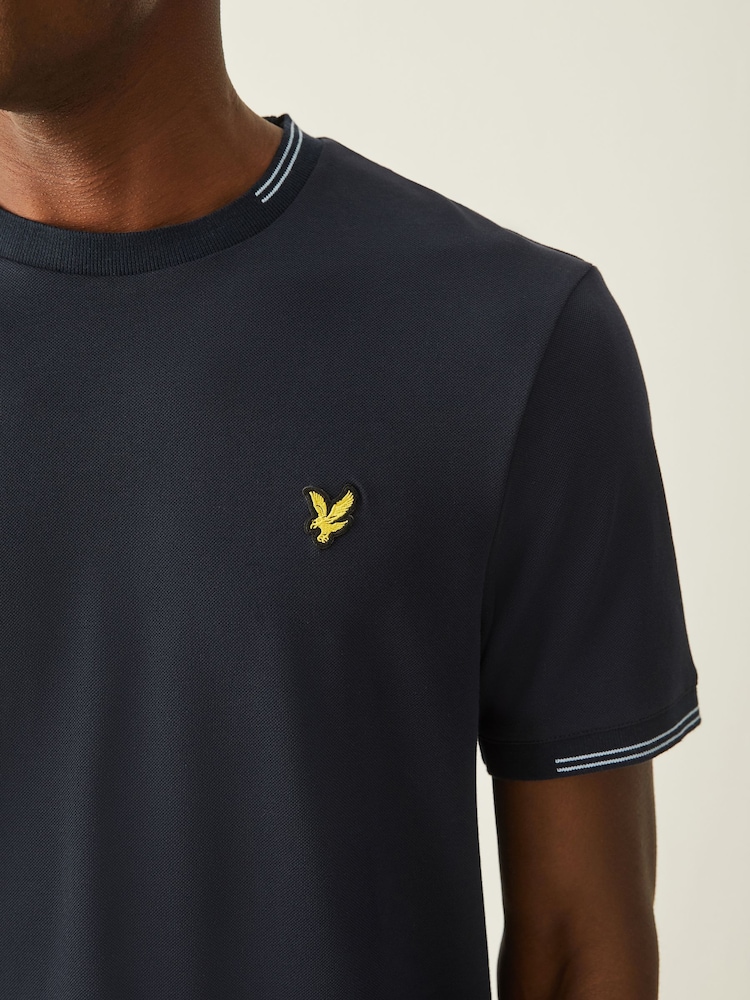 Lyle & Scott Blue Fine Tipped T-Shirt - Image 4 of 4