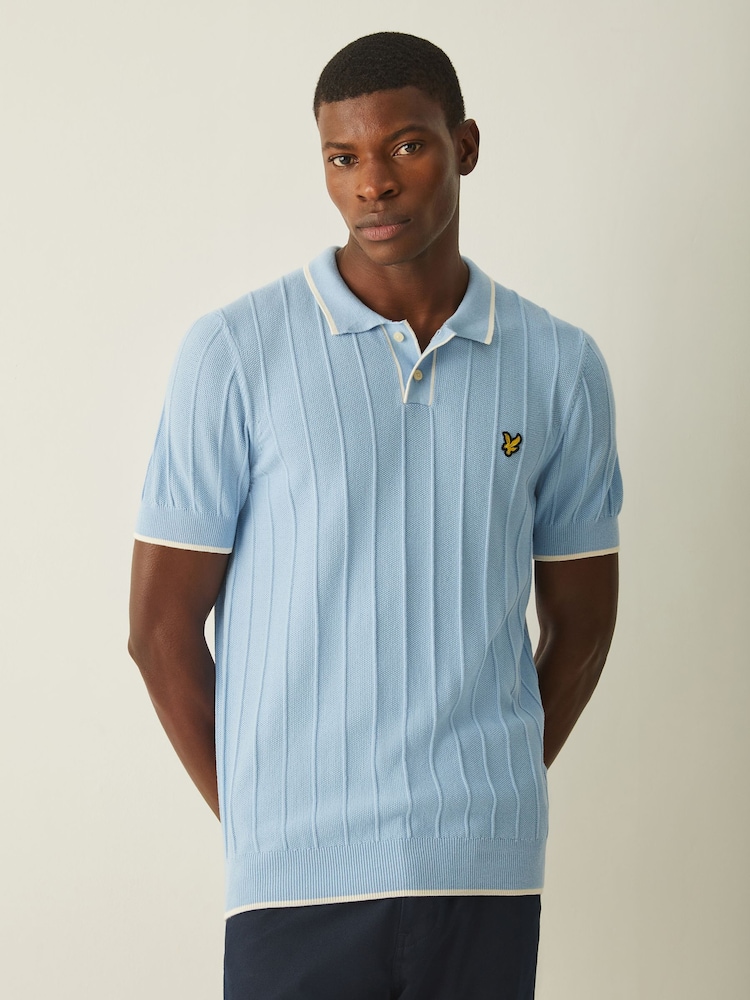 Lyle & Scott Tipped Pique Knitted Polo Shirt - Imaginea 1 din 4 Lyle & Scott Tipped Pique Knitted Polo Shirt - Imaginea 1 din 4