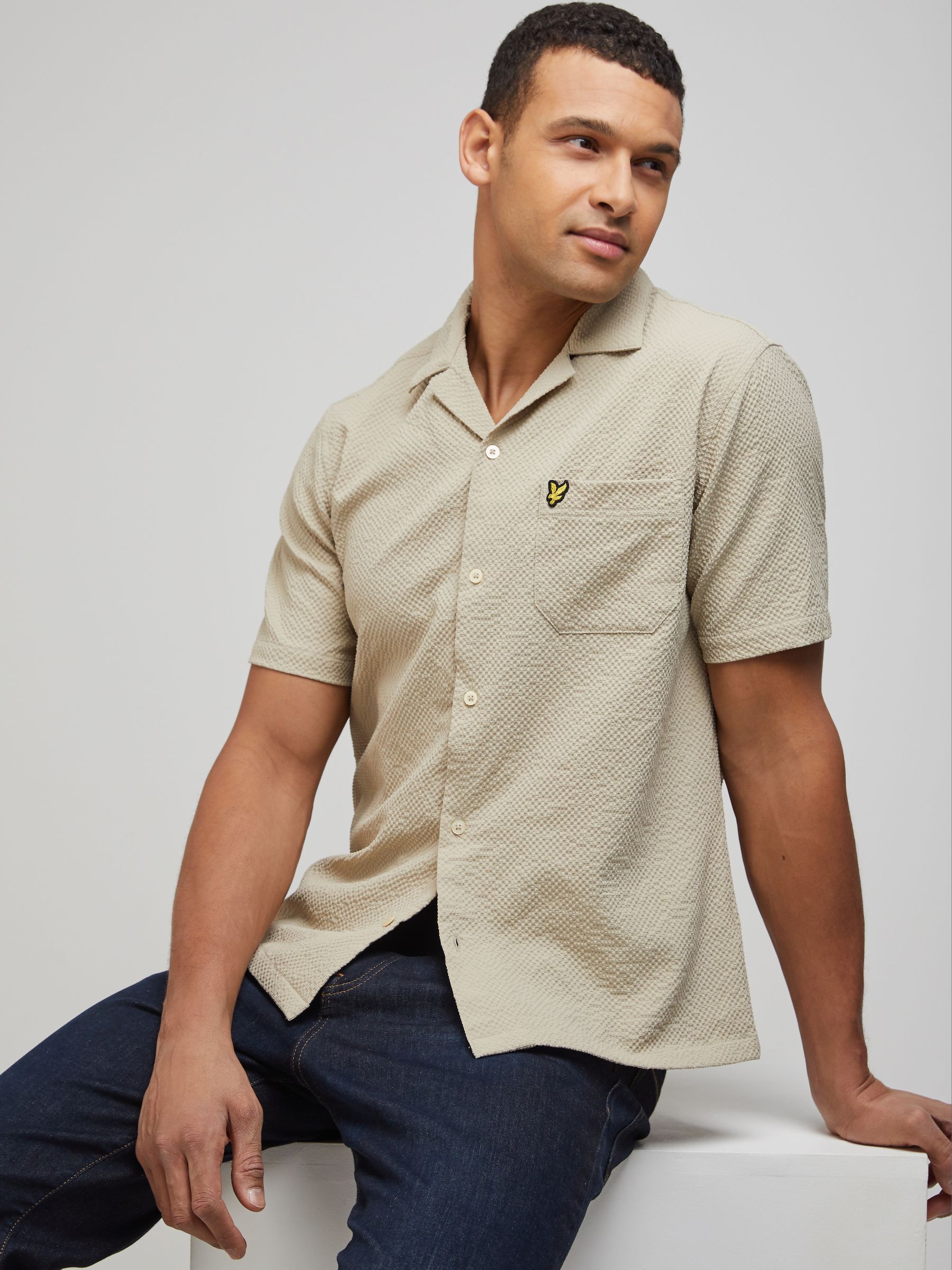 Buy Lyle & Scott Natural Crinkle Resort Shirt from Next USA