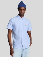 Lyle & Scott Blue Short Sleeve Oxford Shirt - Image 1 of 5