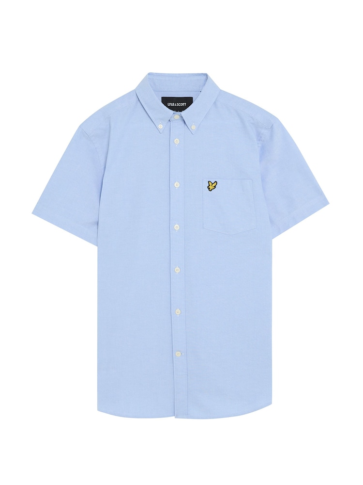 Lyle & Scott Blue Short Sleeve Oxford Shirt - Image 5 of 5