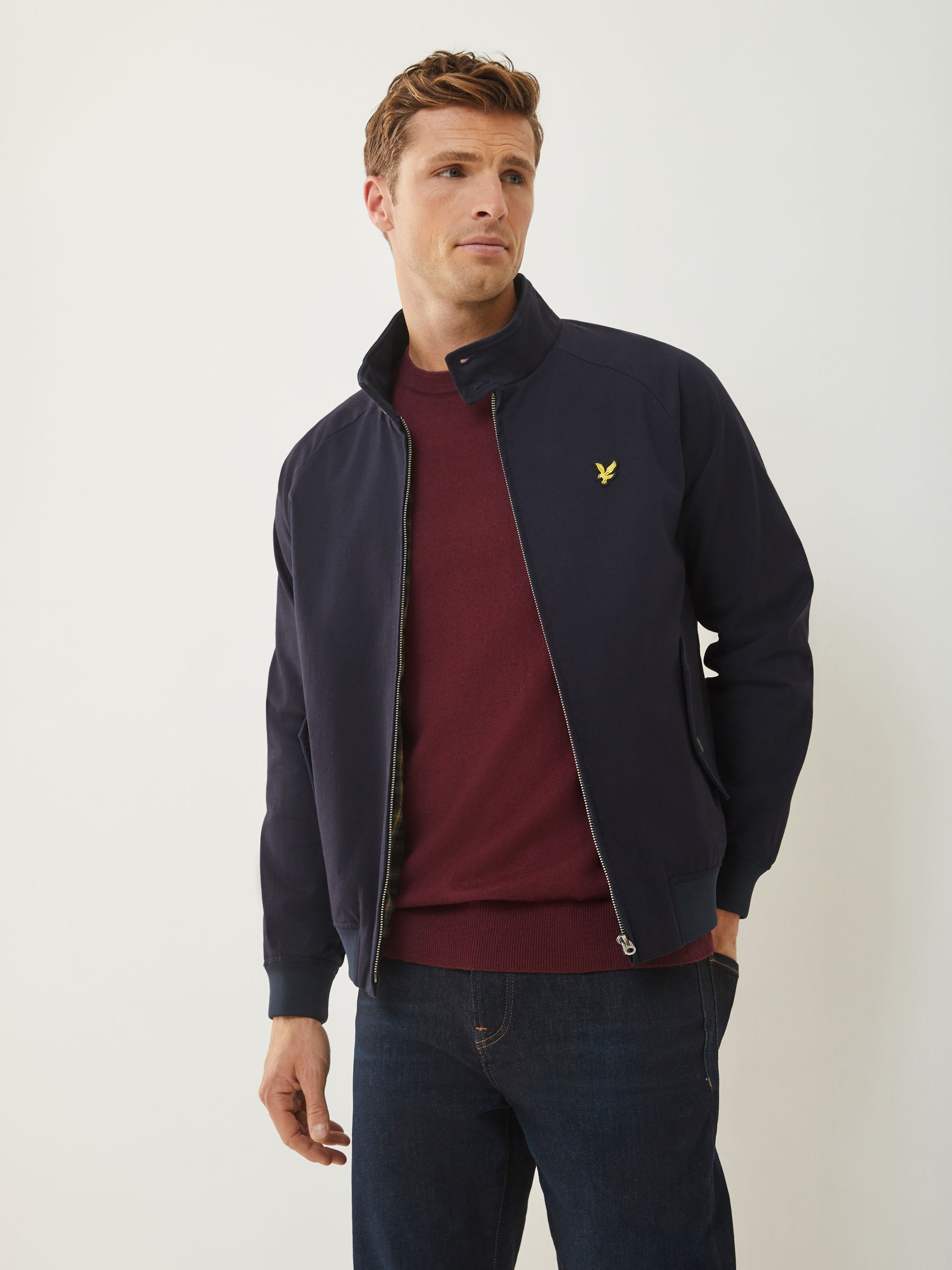 Cumpără Albastru - Lyle & Scott Cotton Harrington Jacket from Next