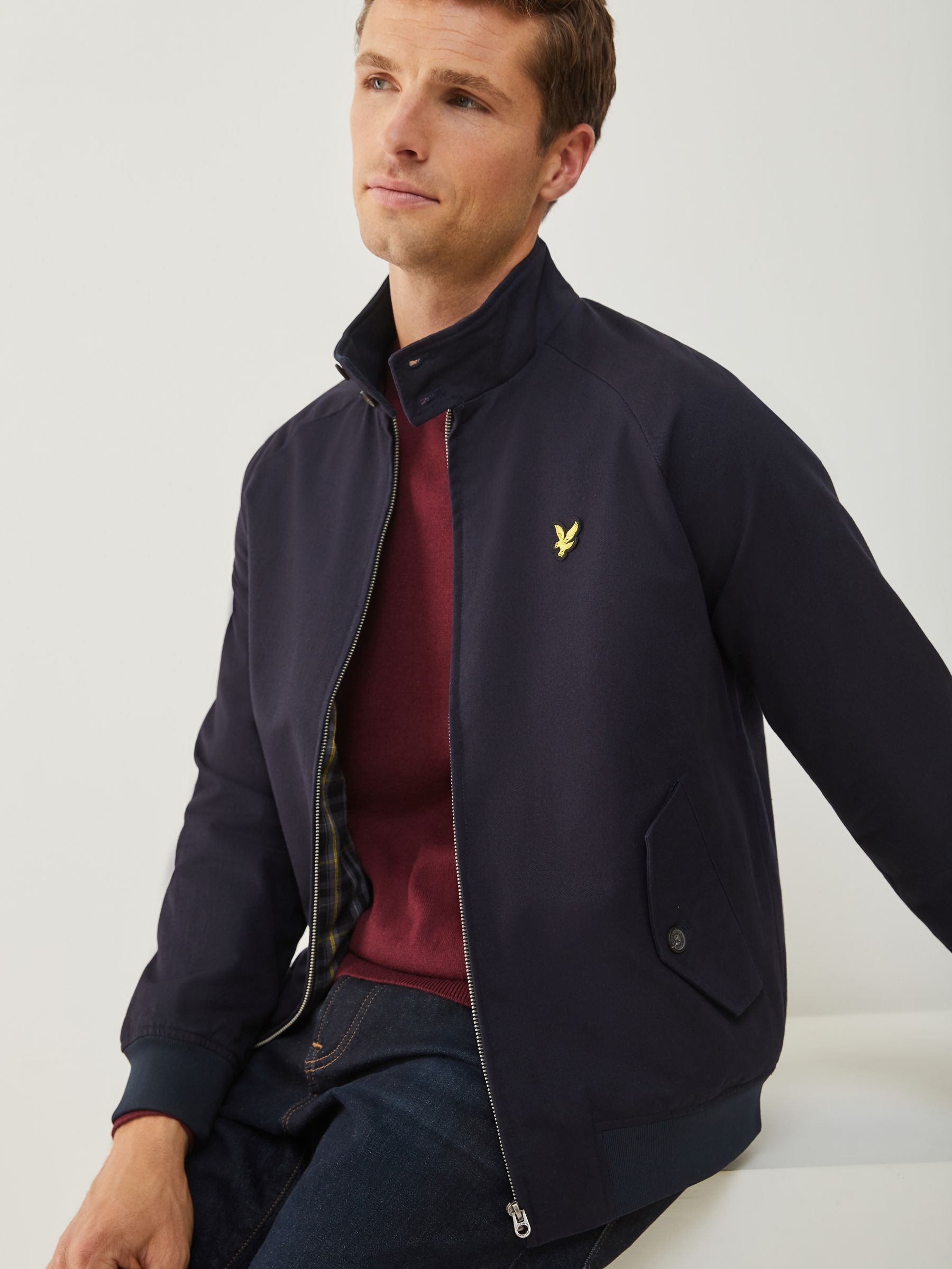 Buy Lyle & Scott Blue Cotton Harrington Jacket from Next USA