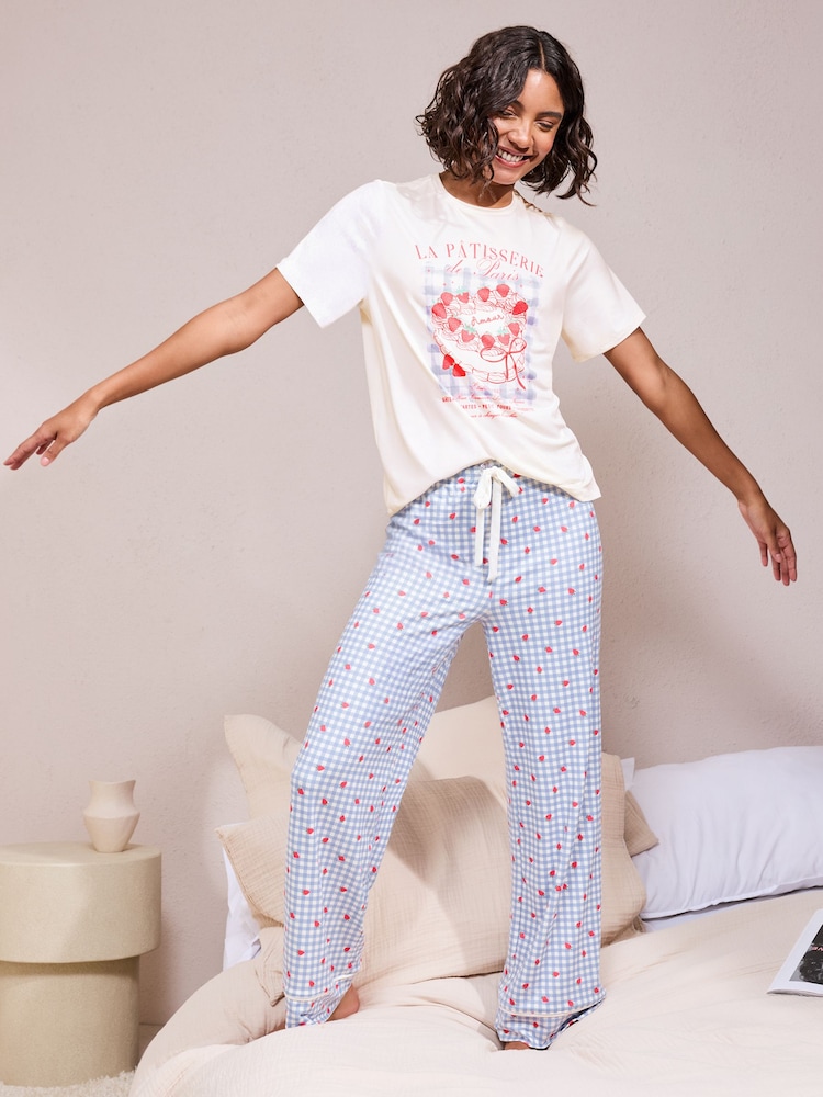 Friends Like These Blue Patisserie Short Sleeve Pyjamas - Image 2 of 4