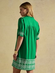Joules Layla Short Sleeved Broderie Trim Mini Dress - Image 2 of 8