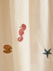 Joules Chloe Cream Sea Embroidered Midi Dress - Image 10 of 11