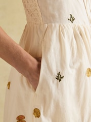 Joules Chloe Cream Sea Embroidered Midi Dress - Image 7 of 11