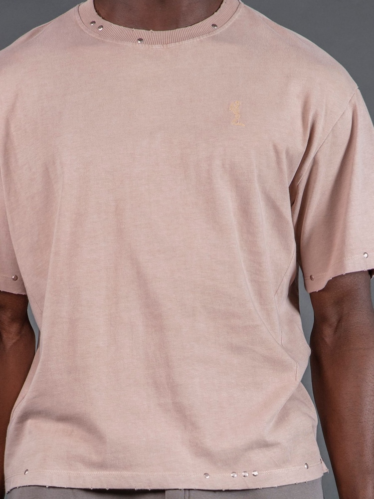 Religion Pink Studded T-Shirt - Image 5 of 5