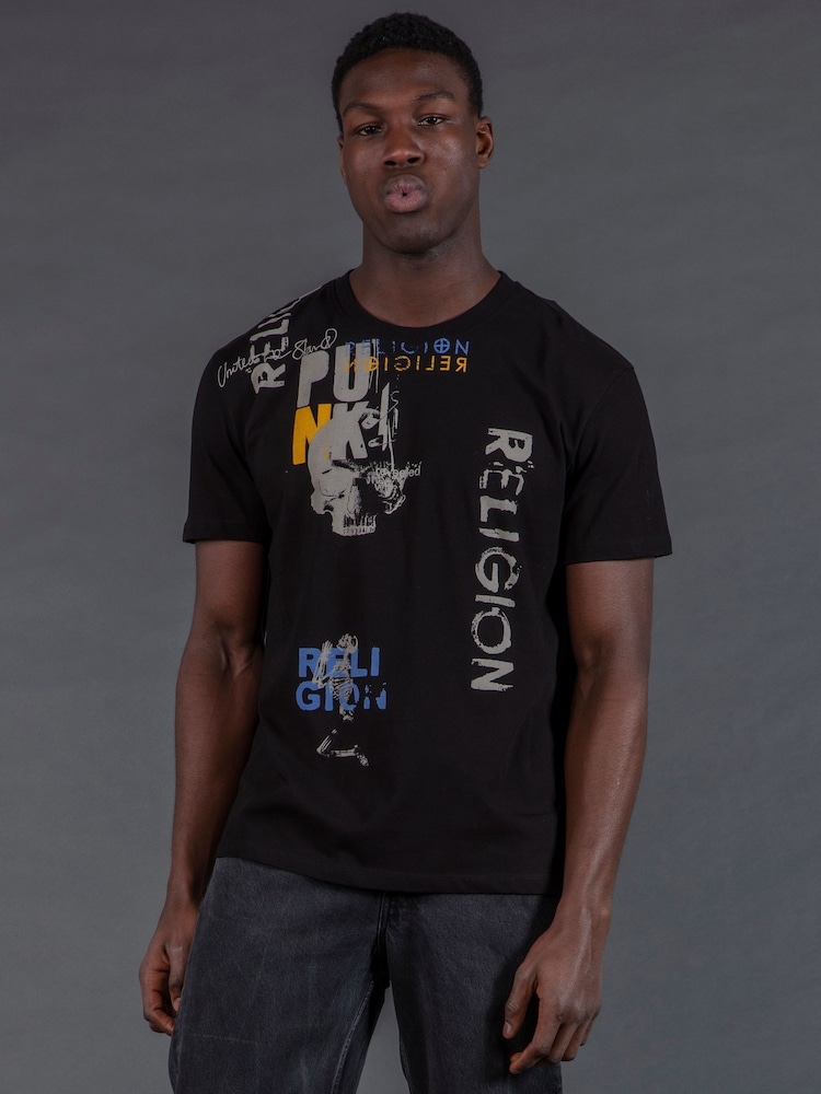 Religion Black Punk T-Shirt - Image 1 of 5 Religion Black Punk T-Shirt - Image 1 of 5