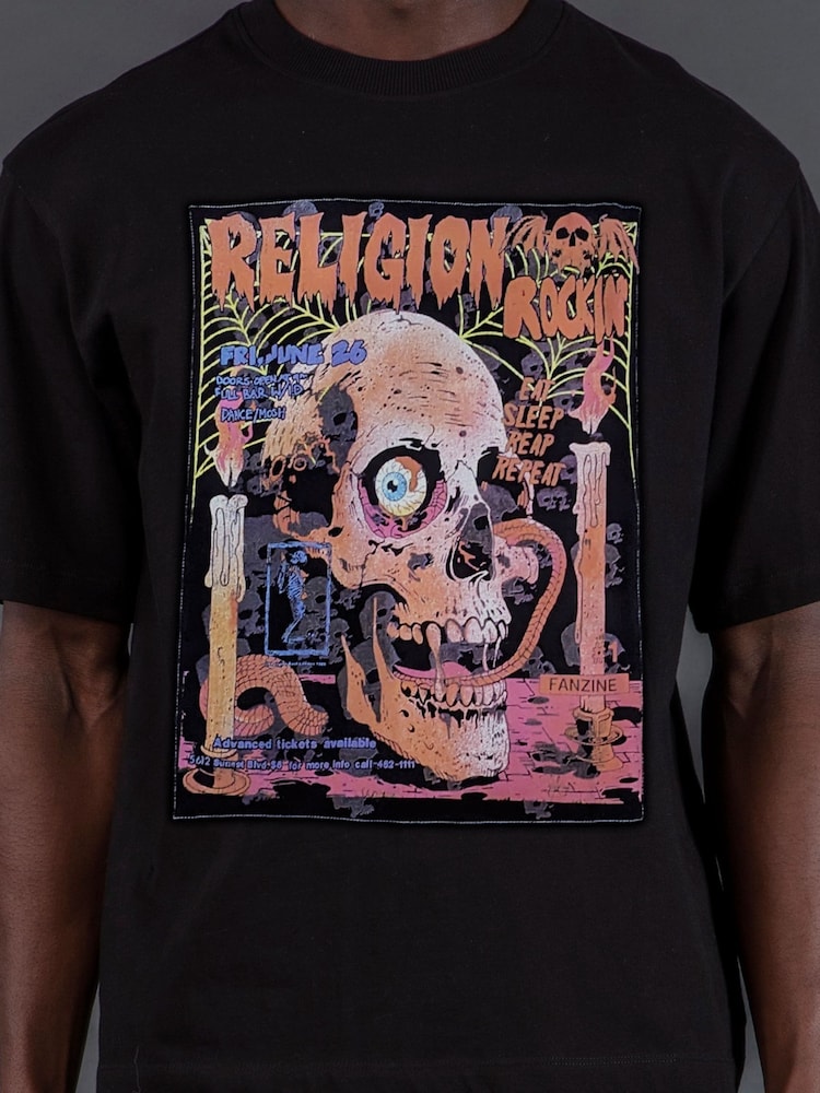 Religion Black Rocking T-Shirt - Image 4 of 4