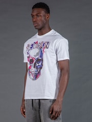 Religion White Geometric Skull T-Shirt - Image 2 of 5