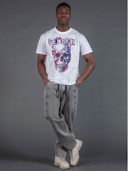 Religion White Geometric Skull T-Shirt - Image 3 of 5