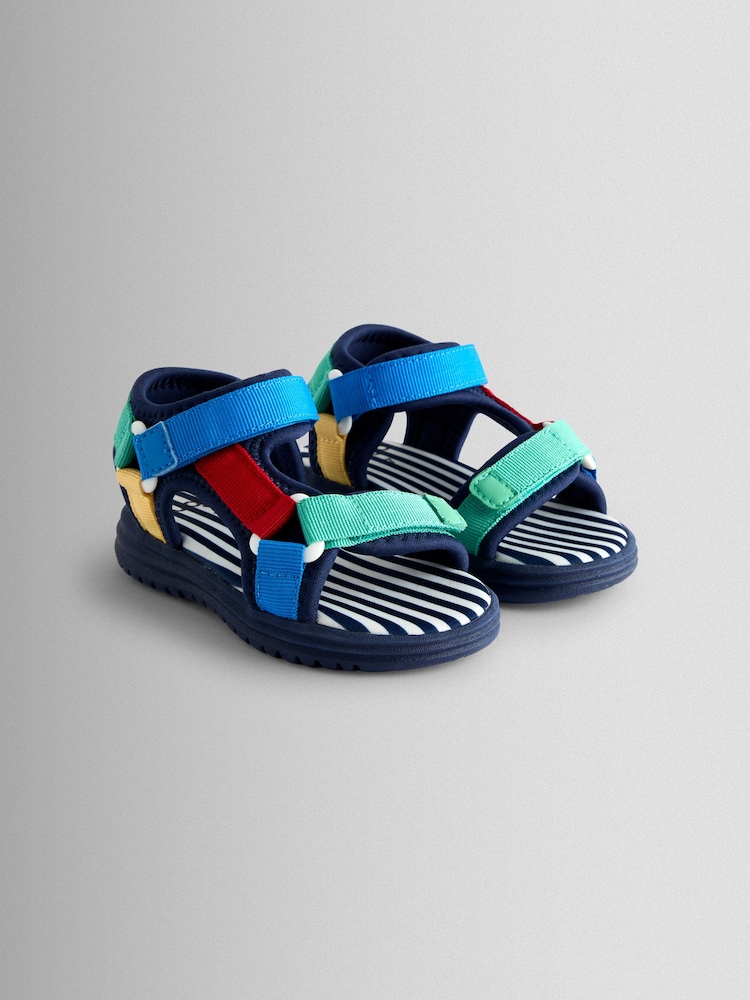 JoJo Maman Bébé Primary Colourblock Adjustable Strap Sandals - Image 1 of 4