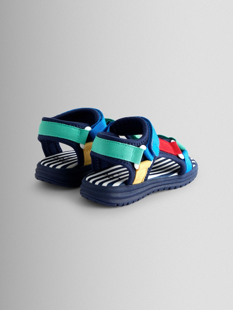 JoJo Maman Bébé Primary Colourblock Adjustable Strap Sandals - Image 2 of 4