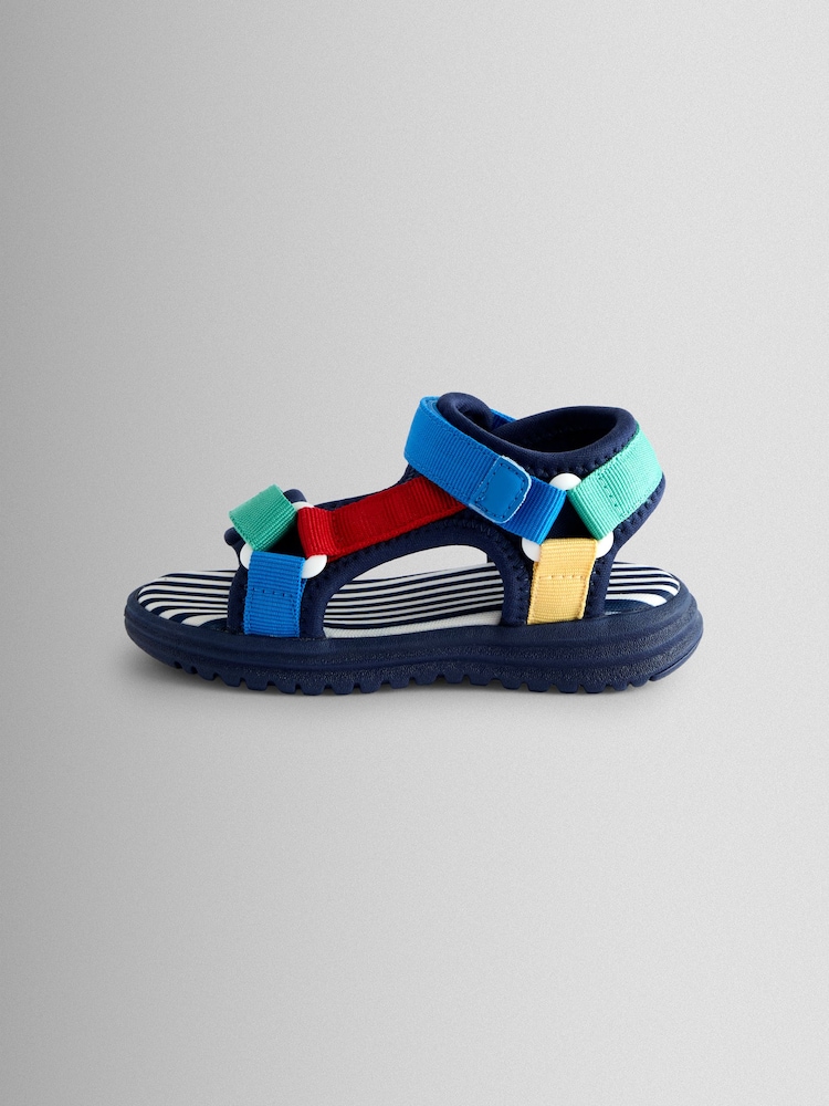 JoJo Maman Bébé Primary Colourblock Adjustable Strap Sandals - Image 4 of 4
