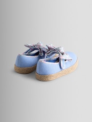 כחול  - JoJo Maman Bébé Bow Strap Ballet Pumps - תמונה 2 מתוך 4
