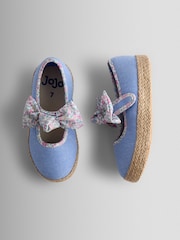 כחול  - JoJo Maman Bébé Bow Strap Ballet Pumps - תמונה 3 מתוך 4