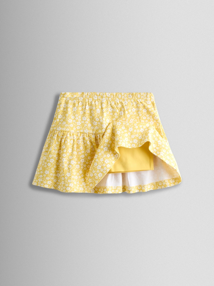 JoJo Maman Bébé Yellow Ditsy Floral Skort - Image 2 of 5