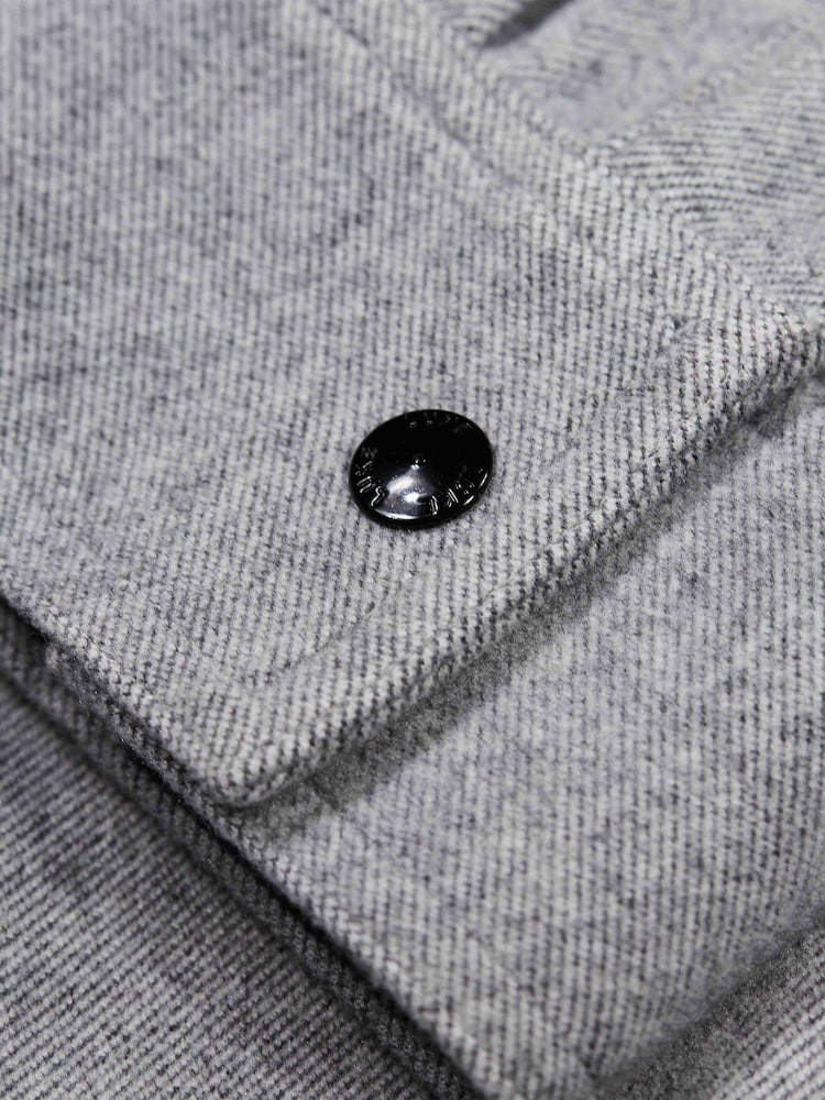 Luke 1977 Ettrick Overshirt Mid Mrl Grey - Image 6 of 6 Luke 1977 Ettrick Overshirt Mid Mrl Grey - Image 6 of 6