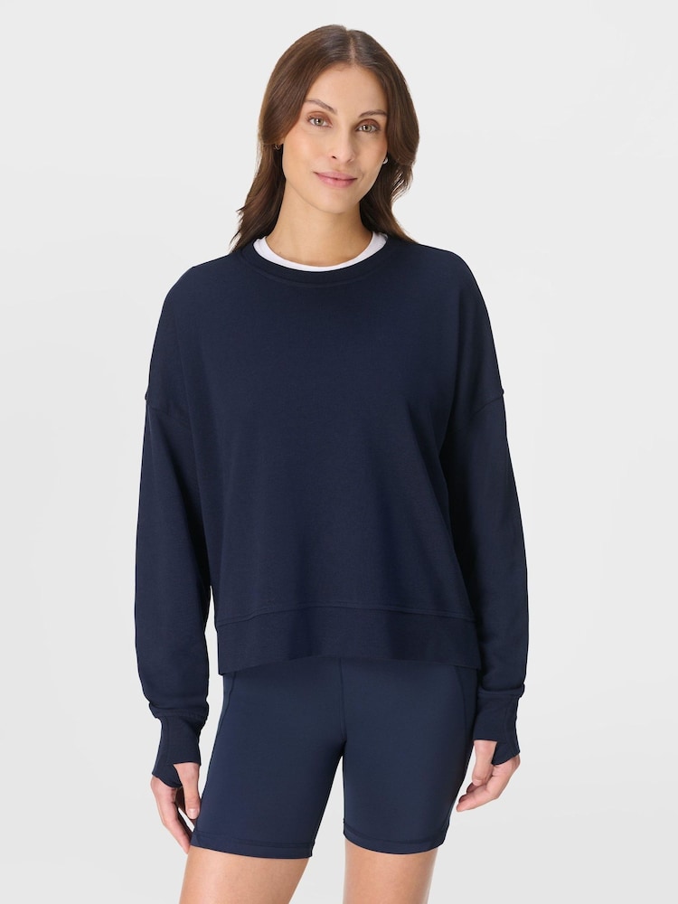 Sweaty Betty Blue After Class Crop Sweatshirt - Image 2 of 9 Sweaty Betty Blue After Class Crop Sweatshirt - Image 2 of 9
