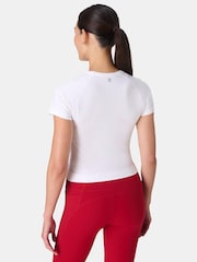 Blanco - Camiseta deportiva corta sin costuras Athlete de Sweaty Betty - Imagen 5 de 7