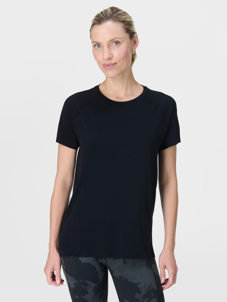 Sweaty Betty Black Athlete Featherweight Loose Seamless T-Shirt - Image 1 of 7 Sweaty Betty Black Athlete Featherweight Loose Seamless T-Shirt - Image 1 of 7