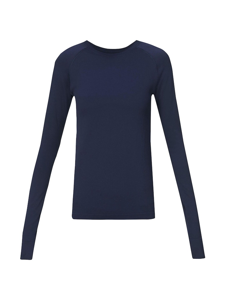 Sweaty Betty Blue Athlete Seamless Workout Long Sleeve Top - Image 7 of 7 Sweaty Betty Blue Athlete Seamless Workout Long Sleeve Top - Image 7 of 7