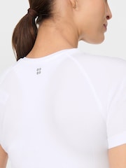 Blanco - Camiseta deportiva sin costuras Betty Athlete de Sweaty - Imagen 6 de 7