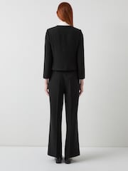 LK Bennett Black Claire Plain Collarless Jacket - Image 3 of 4