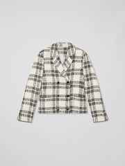 LK Bennett Black Clarisse Mono Check Cotton Double-Breasted Jacket - Image 5 of 5