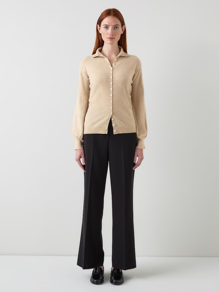 LK Bennett Cream Alice Tiny Button Up Sweater - Image 2 of 3 LK Bennett Cream Alice Tiny Button Up Sweater - Image 2 of 3
