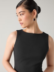 LK Bennett Black Pique Rosa  Sculptured Shift Dress - Image 3 of 3