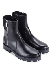 Off The Hook Black Harrogate Leather Chelsea Boots With Zip Detail - Image 3 of 8