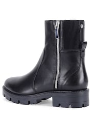 Off The Hook Black Harrogate Leather Chelsea Boots With Zip Detail - Image 6 of 8