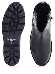 Off The Hook Black Harrogate Leather Chelsea Boots With Zip Detail - Image 7 of 8