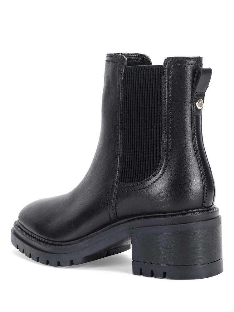 Off The Hook Black Kington Block Heel Ankle Leather Chelsea Boots - Image 6 of 6