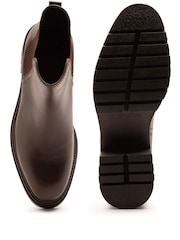 Off The Hook Brown Kington Block Heel Ankle Leather Chelsea Boots - Image 8 of 8