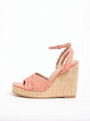 וורוד קורל  - Lipsy Floral Corsage Detail Summer Espadrille Wedges - תמונה 5 מתוך 5