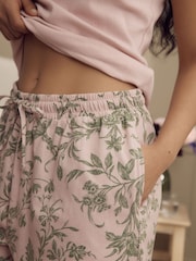 Laura Ashley Pink/Green Lloyd Print Pyjama Shorts Set - Image 5 of 13