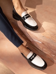 Off The Hook White Monro Loafer Formal Casual Slip-On Leather Shoes - Image 1 of 8