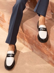 Off The Hook White Monro Loafer Formal Casual Slip-On Leather Shoes - Image 2 of 8